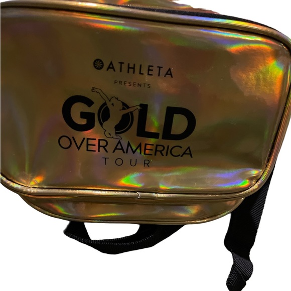 Athleta Gold Over America Tour gold belt bag EUC, spot on back - Picture 4 of 11